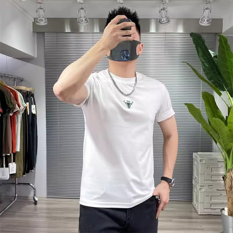 Importé - T-Shirt Pur Coton Homme Col Rond Manche Courte