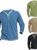 Importé - Polo en Coton Col V Homme Confort Manches Longues