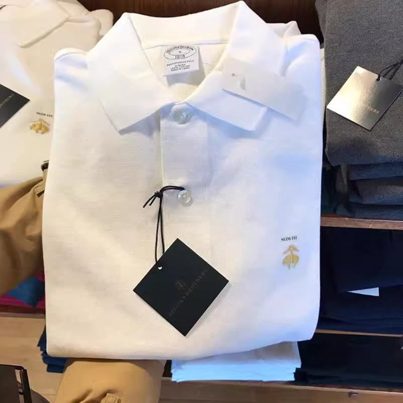 Importé - Polo Homme Pur Coton Manches Longues Brodé