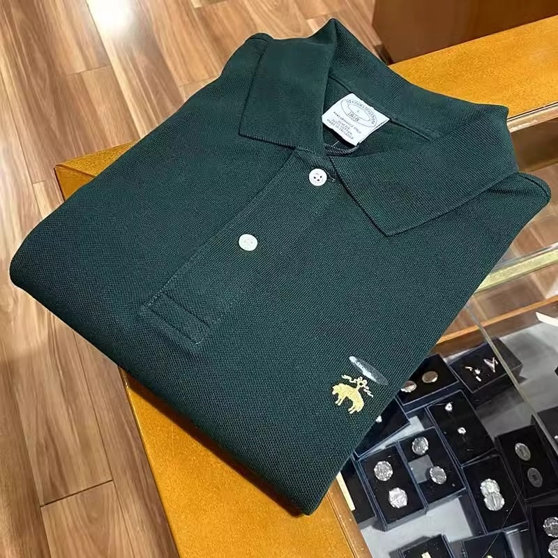 Importé - Polo Homme Pur Coton Manches Longues Brodé