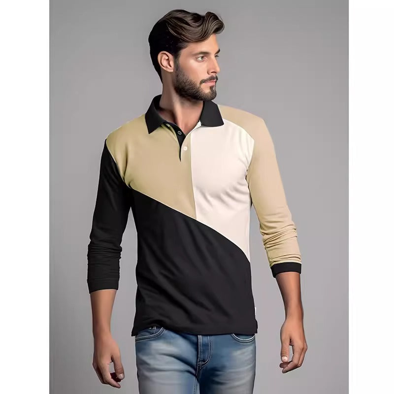 Importé - Polo T-Shirt Homme Manches Longues 100% Coton