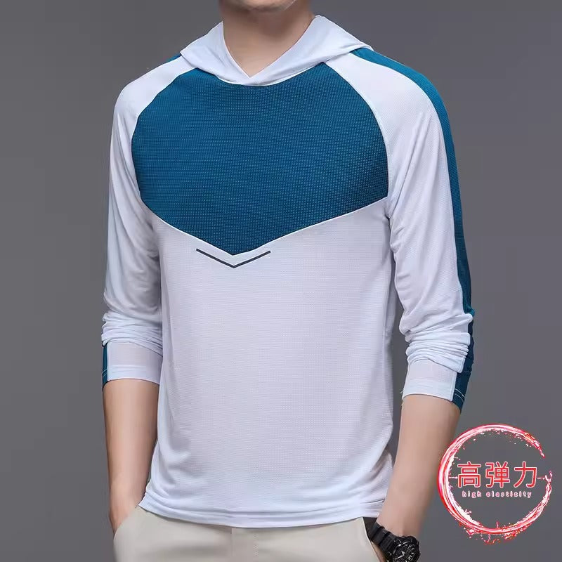 Importé - T-Shirt A Capuche Homme Sport Décontracté ManchesLongues En Soie