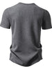 Importé - T-Shirt Homme A col Henry Manches Courtes 4 Boutons 100% Coton