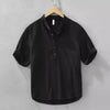Importé - Chemise Homme Décontracté Col Mao A Manches Courtes En Lin
