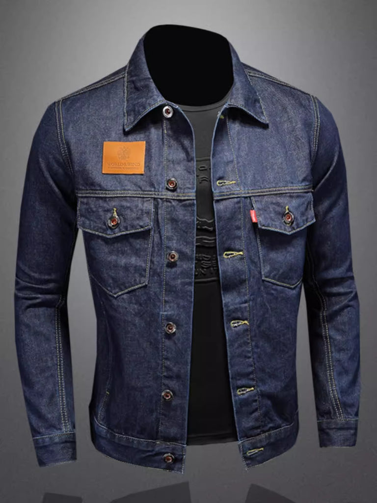 Importé - Jacket Jean Homme Décontractée Pur Coton