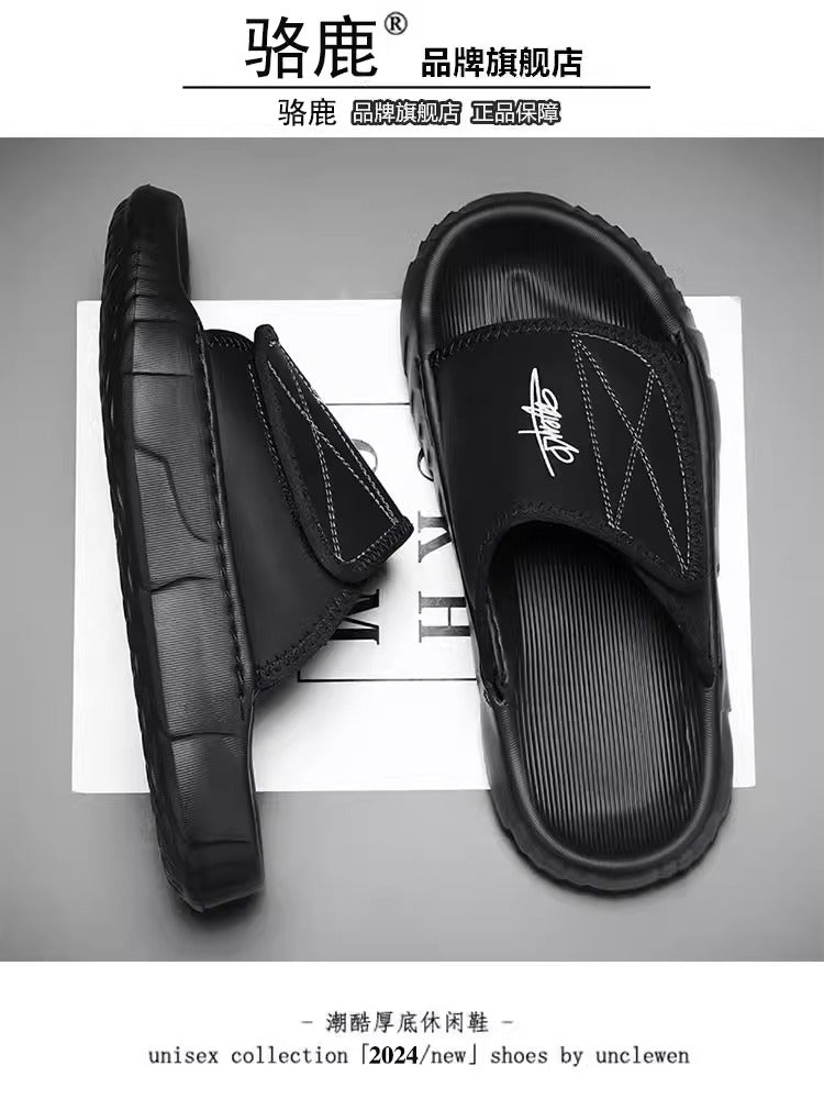 Importé - Sandale Velcro Homme Tendance Antidérapante En Cuir PU