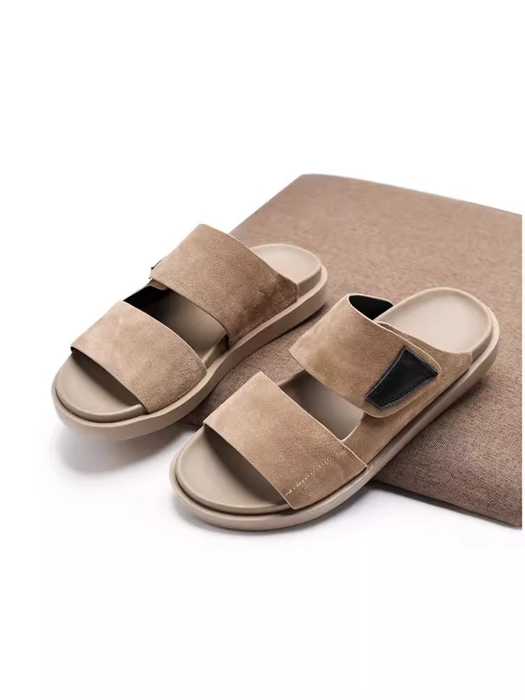 Importé - Sandale Rétro Homme Tendance En Cuir Véritable