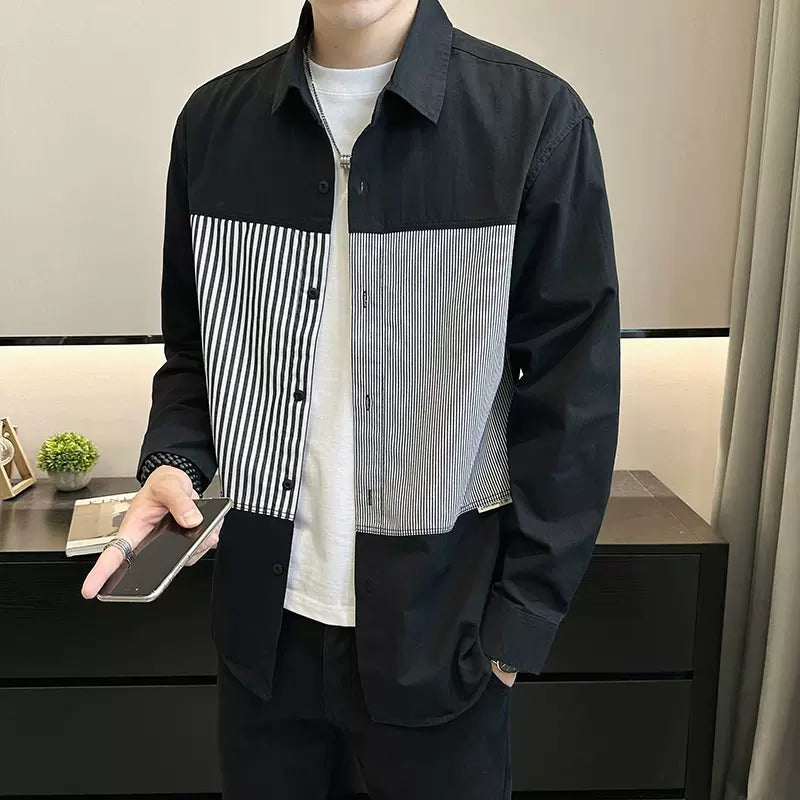 Importé - Chemise Pur Coton Rayée Homme Manches Longues