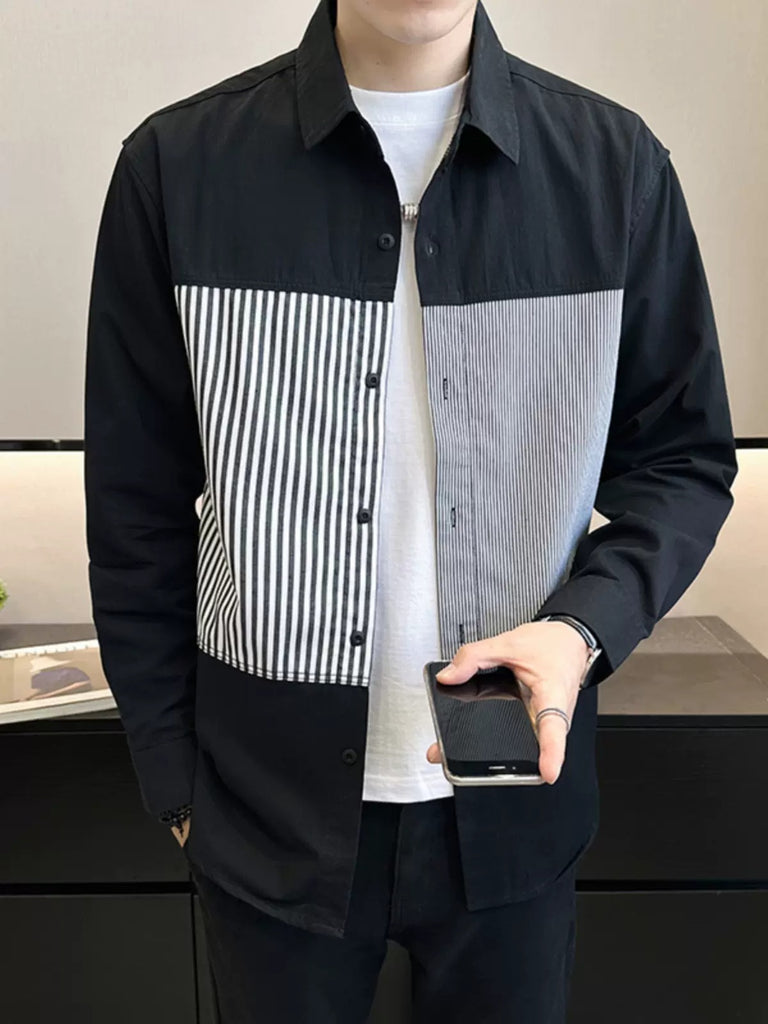 Importé - Chemise Pur Coton Rayée Homme Manches Longues