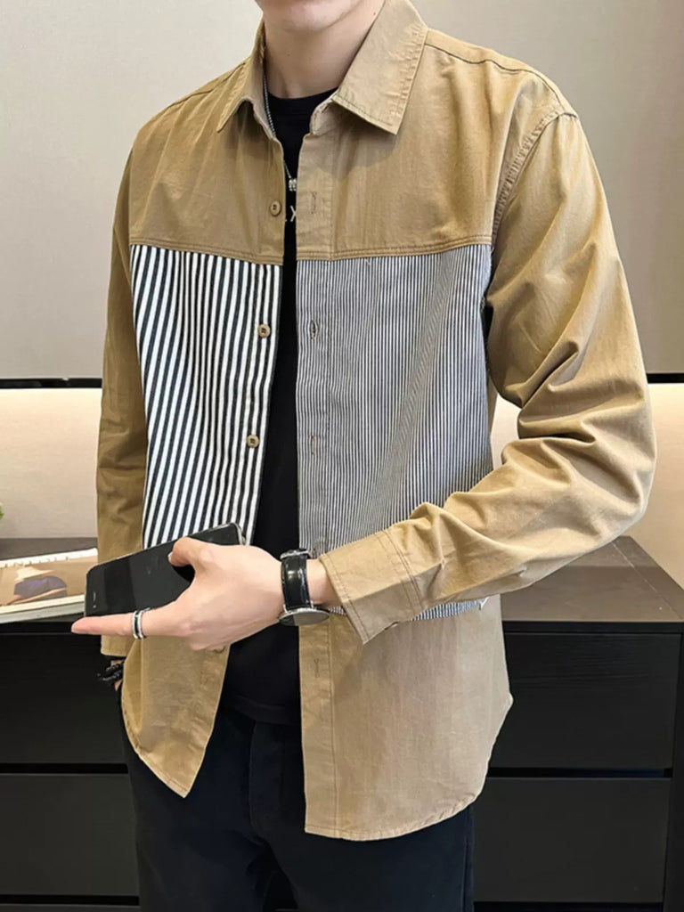 Importé - Chemise Pur Coton Rayée Homme Manches Longues