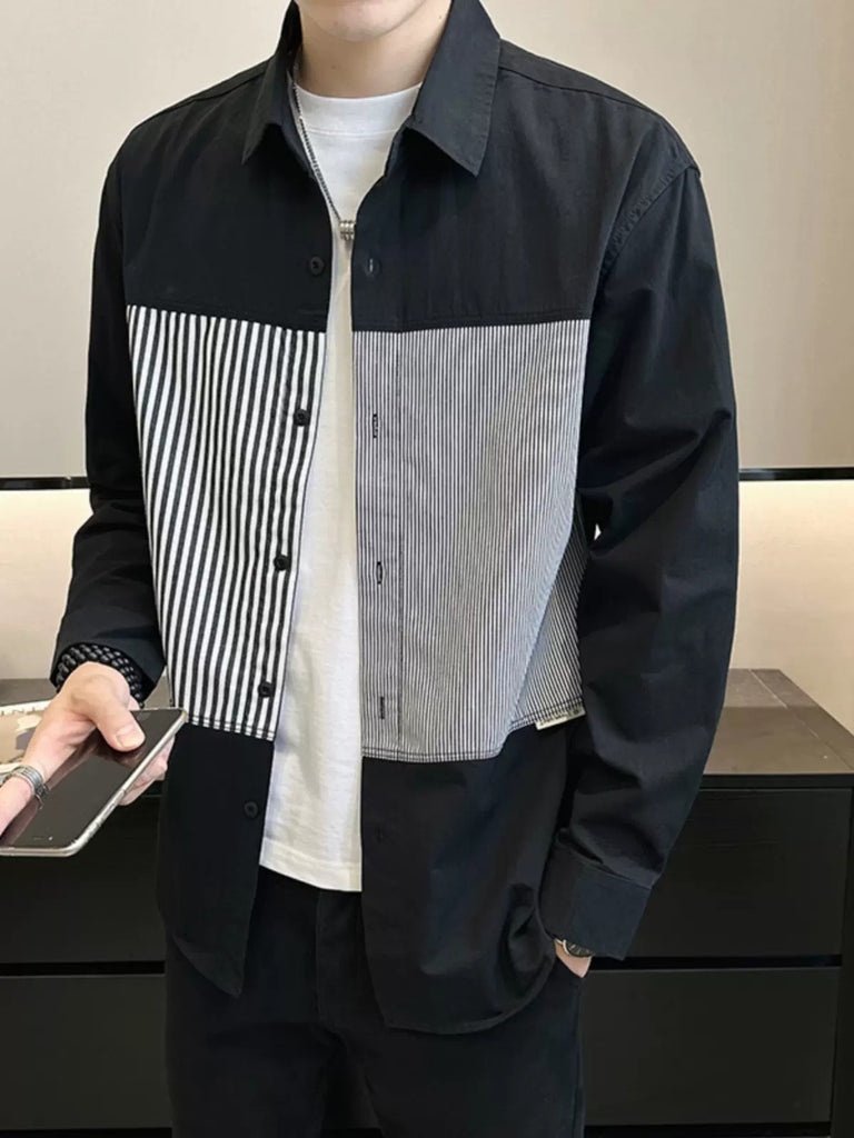 Importé - Chemise Pur Coton Rayée Homme Manches Longues