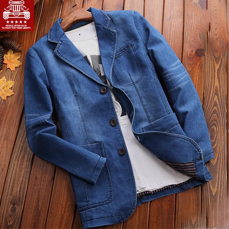 Importé - Veste Blazer Jean Homme Décontracté Tendance
