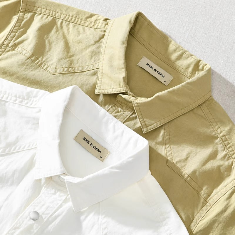 Importé - Chemise Homme Pur Coton Manche Longue Retro