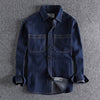 Importé - Chemise Jean Coton Homme Rétro Manches Longues