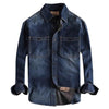 Importé - Chemise Jean Coton Homme Rétro Manches Longues