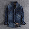Importé - Chemise Jean Coton Homme Rétro Manches Longues