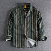 Importé - Chemise Coton Rayures Homme Manches Longues