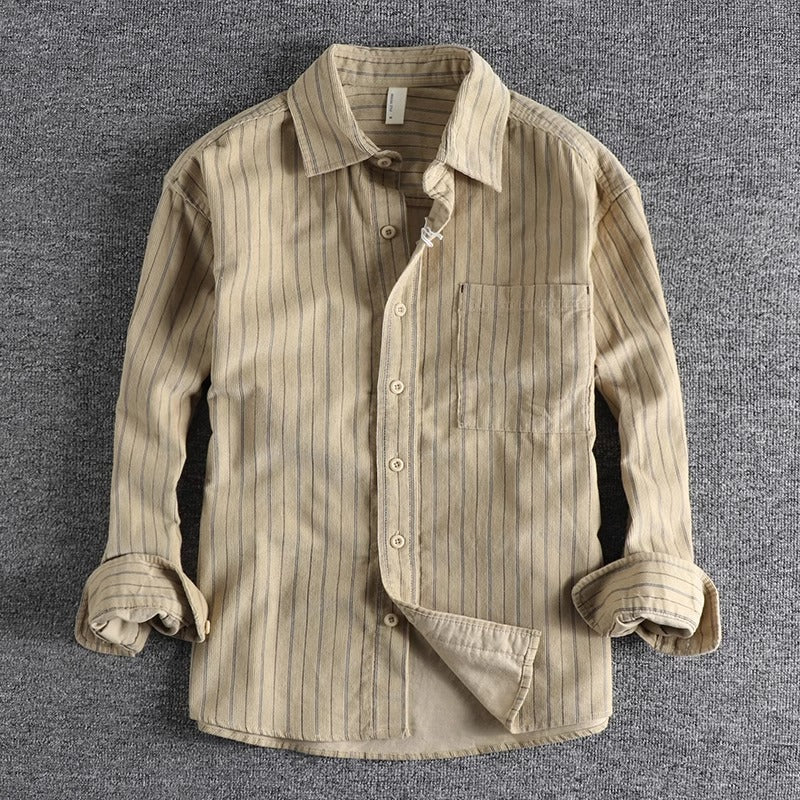 Importé - Chemise Coton Velours Côtelé Homme Manches Longues