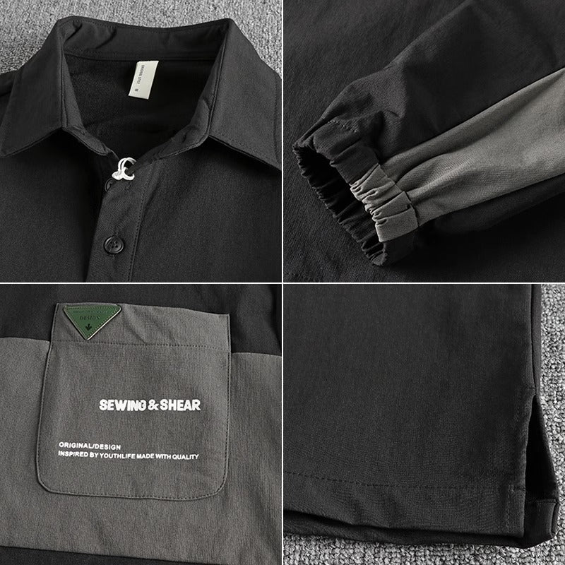 Importé - Polo Pur Coton Lourd Homme Manches Longues