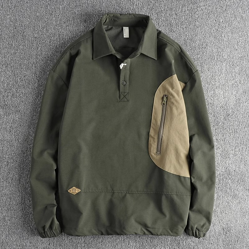 Importé - Chemise Polo Pull Homme Tendance Manches Longues