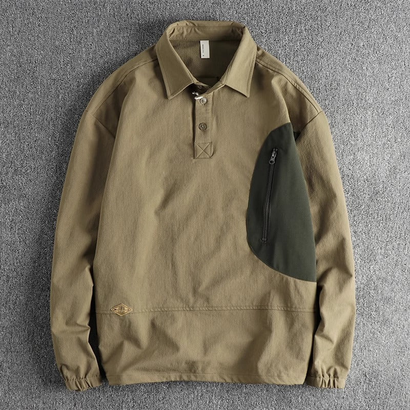 Importé - Chemise Polo Pull Homme Tendance Manches Longues