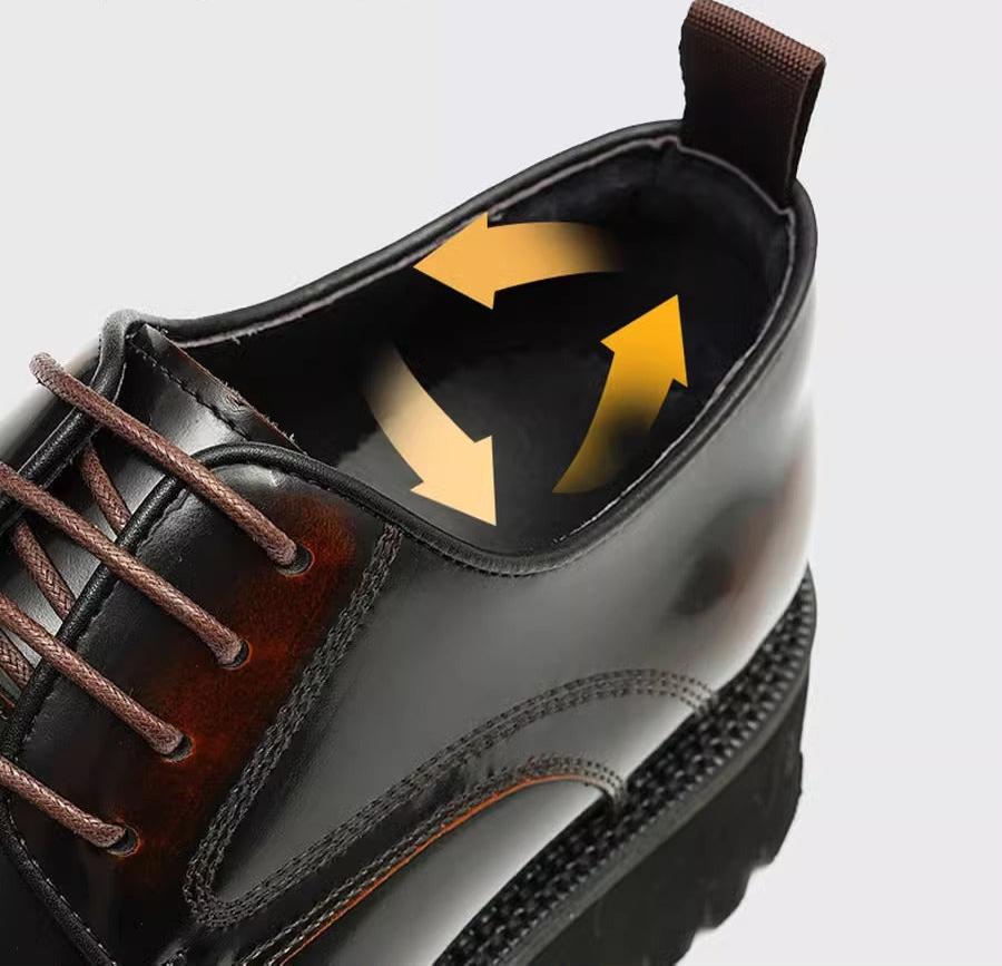 Importé - Chaussure Mocassin Derby Cuir Verni Homme Large Semelle