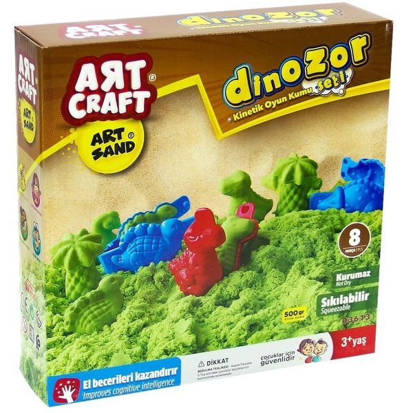 SABLE MAGIQUE +MOULES 500G DINOSAURES ART CRAFT- 03613