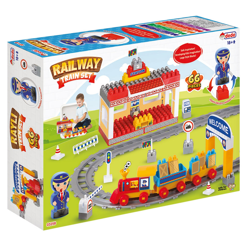 BLOC DE CONSTRUCTION CIRCUIT DE TRAIN – 65PCS- 18MOIS PLUS – 03258