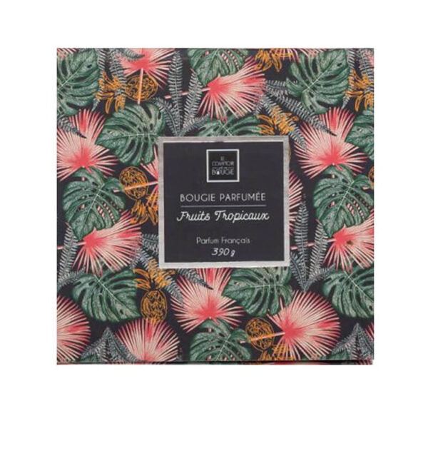 Bougie Parfumee dans Verrine-390G-Coffret en Carton Fruits Tropicaux