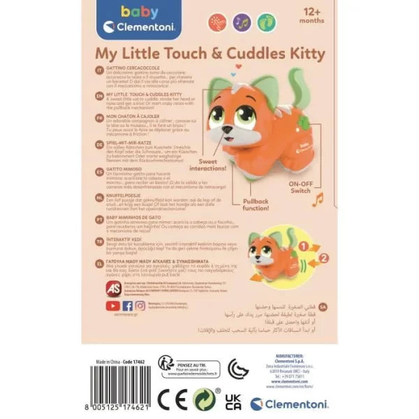 Clementoni Baby Mon Chaton A Cajoler Chaton Interactif +12mois