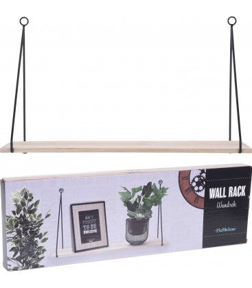 ETAGERE DE PRESENTATION MURALE-15X50X1CM-BOIS-METAL