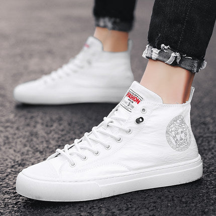 Importé - Chaussure Homme Basket Montante Décontractée En Toile Haut De Gamme