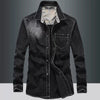 Importé - Chemise Coton Jean Délavé Homme Manches Longues
