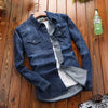 Importé - Chemise Jean Homme Décontractée Manches Longues