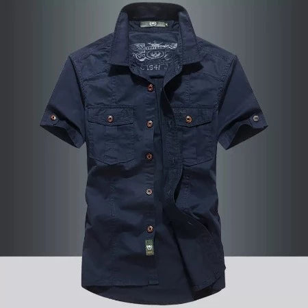 Importé - Chemise Homme Militaire Décontracté Manches Courtes En Coton