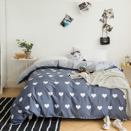 Importé - Ensemble Housse de Couette + 2 Taie d'Oreiller en Pure Coton