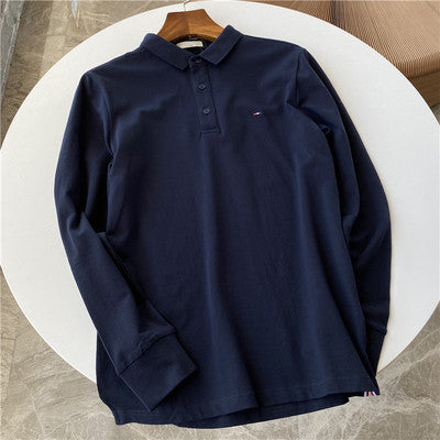 Importé - T-Shirt Polo Homme Manches Longues Décontracté Elastique