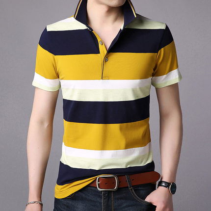 Importé - Homme T-shirt Polo Décontracté à Manches Courtes en Coton