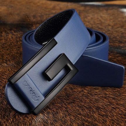 Importé - Ceinture Homme Fashion En Cuir Véritable Boucle Acier