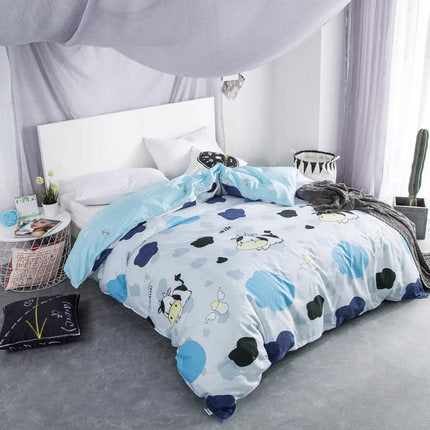 Importé - Ensemble Housse de Couette + 2 Taie d'Oreiller en Pure Coton