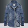 Importé - Chemise Jean Délavé Homme Rétro Manches Longues