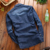 Importé - Chemise Jean Homme Décontractée Manches Longues
