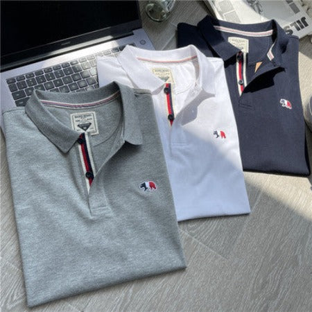 Importé -  T-Shirt Polo Homme Brodé Manches Courtes Décontracté Tendance