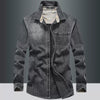 Importé - Chemise Coton Jean Délavé Homme Manches Longues
