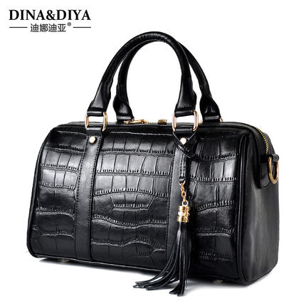 Importé - Grand Sac A Main Femme 100% Cuir Véritable Motif Croco