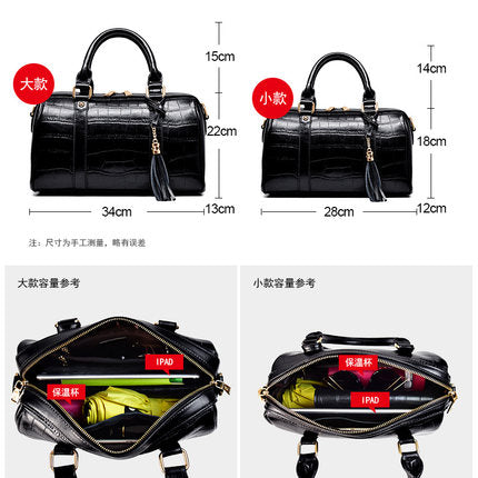 Importé - Grand Sac A Main Femme 100% Cuir Véritable Motif Croco