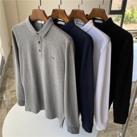 Importé -  T-Shirt Polo Homme Manches Longues Décontracté Elastique
