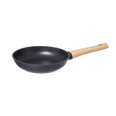 POÊLE-24CM-EN FONTE D’ALU MANCHE EN BOIS LIGNE ÉQUILIBRE