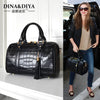 Importé - Grand Sac A Main Femme 100% Cuir Véritable Motif Croco