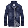 Importé - Chemise Jean Denim Slim Fit Décontractée à Manches Longues